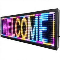 Letrero Digital LED P10 a Todo Color de 26"x8" Programable por WiFi para Exteriores con Soporte de Pared para Cafeterías, Restaurantes y Bares