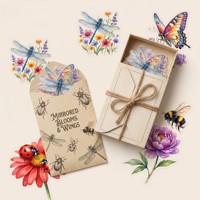 Autocollants transparents en PET pour scrapbooking, motifs esthétiques personnalisés, fleurs et ailes miroir, pack d'autocollants transparents