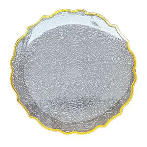 HONGSHENGYUAN Eco-Friendly Clear PP <b>Plastic</b> Irregular Edge Charger Transparent Plate <b>Tray</b> Modern Design Wedding Table Decoration - Product Image 1