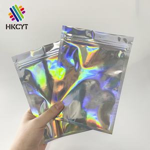 Smell Proof <b>Small</b> <b>Ziplock</b> Holographic Nail File Lip Gloss Eyelash Food Storage Packaging <b>Bag</b> with Clear Window - Product Image 3