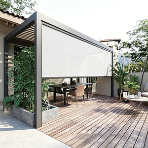 Persianas Enrollables Horizontales Eléctricas de Aleación de Aluminio, Diseño Moderno, Parasol para Exteriores, Protección Contra el Viento y el Calor - Product Image 1