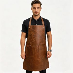 Wholesale Premium PU Leather Waterproof <b>Apron</b> Heavy Duty Oil Proof Restaurant Hotel <b>Kitchen</b> Chef Workwear OEM Custom Logo Bulk - Product Image 4
