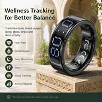 Bague connectée intelligente SQ666 avec compteur numérique de Zikr, moniteur de santé, suivi de la fréquence cardiaque et des pas, pour la prière musulmane, cadeau de Ramadan