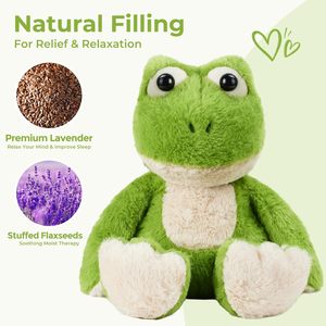 Cuscino Riscaldante a Forma di Rana per Microonde, Giocattolo di Peluche per Dolori Mestruali, Riscaldabile e Raffreddabile - Product Image 3
