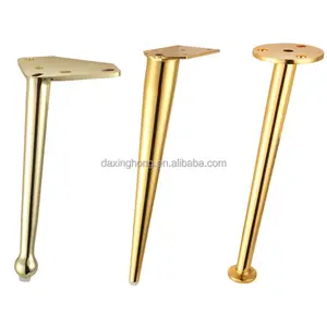 Pieds de meuble en acier de couleur dorée, pieds de meuble en métal, pieds de Table, de chaise, de canapé