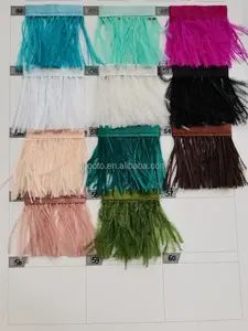 5 Ply 2 Yards Luxury Fluffy Feather Trim For Dress Clothing Sewing Ostrich Feather Boas Trimming