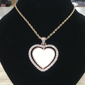 Foto personalizada joyería corazón sublimación aleación corazón giratorio collar foto marco para San Valentín/Navidad/regalos de cumpleaños - Product Image 6