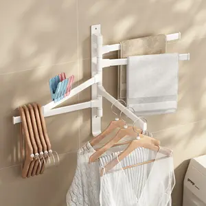 No-matkap salon tuvalet yapışkanlı ray ayarlanabilir raf organizatör depolama raf havlu tutucu banyo kanca duvar montaj havlu askısı
