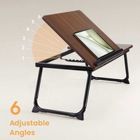 Support d'ordinateur portable réglable et pliable, table polyvalente inclinable pour ordinateur portable avec porte-gobelet pour la maison, le lit et le canapé