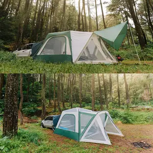 GOFUN Tente SUV Camping Extérieur, Auvent Arrière de Véhicule Personnalisé, Tente Longue Latérale, VUS Auto 170Gsm, Tentes de Toit d'Usine pour Véhicules/