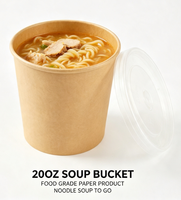 Bol à soupe en papier kraft jetable recyclable à paroi simple, vente en gros, pour la restauration et l'emballage à emporter