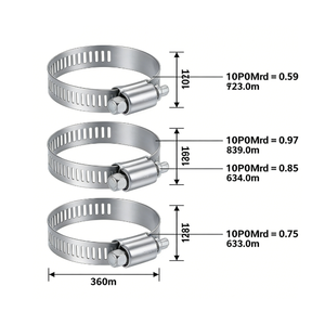 <span class=keywords><strong>Collier</strong></span> de serrage réglable en acier inoxydable et acier au carbone poli pour tuyaux et conduites d'eau - Product Image 5