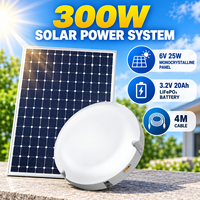 Lampu Gantung Tenaga Surya 300W dengan Timer Remote Dusk to Dawn untuk Penerangan Luar Ruangan Gazebo, Halaman, dan Kanopi dengan Panel Mono