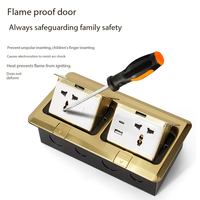 FUPAI FPR-200C Prise de sol escamotable trois-en-un 4 prises NFC IP44 UE 16A USB-A/USB-C