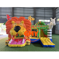 Château gonflable géant Moonwalk Roi Lion pour enfants, usage commercial, avec souffleur