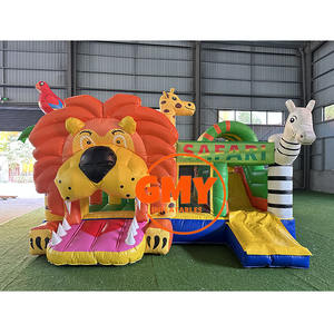 Château gonflable Moonwalk Grand Roi Lion pour enfants, maison de rebondissement commerciale avec souffleur - Product Image 2