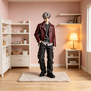 Bambola BJD in Resina Personalizzata Scala 1/3 Maschile con Articolazioni a Sfera e Outfit Streetwear Audace per Collezionisti - Product Image 1