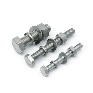 สลักเกลียวหัวหกเหลี่ยมและน็อตสแตนเลส DIN933 DIN934 SS304 A2-80 M6 M12 M16 M18 - Product Image 1
