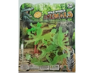 Jurassic dạ quang công viên Thế Giới Nhựa Khủng long mô hình thiết lập trẻ em ánh sáng phát ra đồ chơi & trang trí nội thất động vật hình - Product Image 1