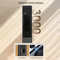Serrure de porte vidéo intelligente et fine avec caméra, application Tuya, empreinte digitale et clavier pour porte en verre à cadre étroit, entrée de bureau en aluminium