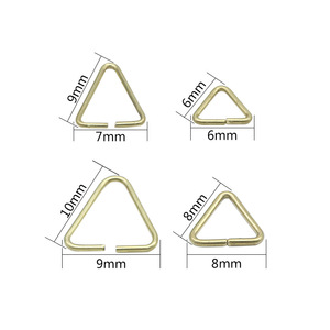 Hebilla Triangular para Joyería, Chapada en Oro de 18K, de Cobre, para Fabricación de Pulseras, Varios Tamaños, Empaque por Lotes - Product Image 2
