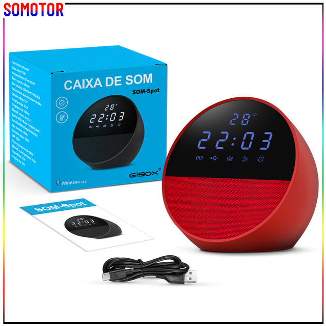 Digital Display Bluetooth Speaker Support Timing SD Card FM Radio and Dual Speaker Stereo Pairing Mode