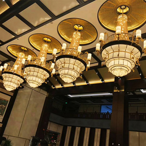 Lámpara de Araña Artística de Acrílico con Varillas de Cristal y LED, para Vestíbulo de <span class=keywords><strong>Hotel</strong></span>, Villa, Iluminación de Gran Extensión, Personalizable - Product Image 1