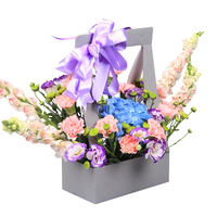 Customized Heart Shape Florist Cardboard Bouquet Rose Vase Envelope Valentine Paper Flower Packaging Box