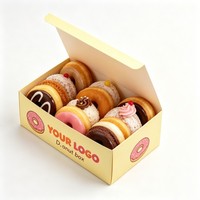 Boîtes à donuts personnalisées avec logo, qualité alimentaire, pour 12 donuts, emballages pour gâteaux brownie, boîtes à donuts avec fenêtre