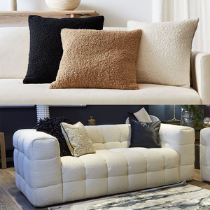 Housse en tissu crème boucle pour canapé modulable confortable - Product Image 5