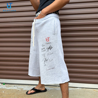 BENTURA Fabricant de vêtements – Pantalon de jogging sport personnalisé 3/4, ourlet brut, double taille, en molleton bouclette, coupe ample