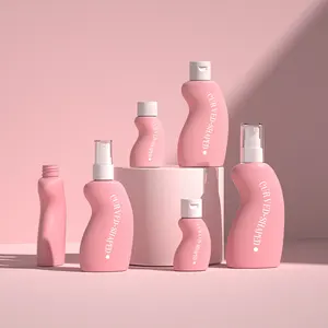 Botol pompa krim tubuh, desain baru merah muda 50ml 90ml 125ml botol kosmetik Krim Tubuh
