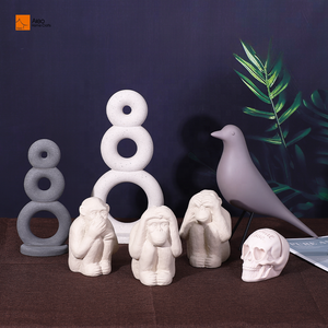 AELO Moderno Minimalista Hecho a Mano de Cemento Anillo Circular en Capas Decoración del Hogar Artesanía para Mueble de TV y Escritorio de Acción de Gracias - Product Image 4