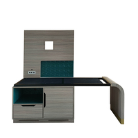 Meuble TV long en bois MDF personnalisé pour chambre d'hôtel, meuble TV classique pour hôtel, table de télévision en bois massif pour hôtel