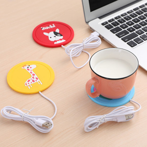 Kuchi <b>Heated</b> Coaster Round <b>USB</b> Silicone Mat Constant Temperature Insulation Pad For Desk Cup Warmer Non Slip - Product Image 4