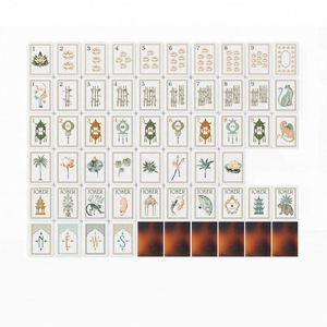Juego de Mahjong de Lujo Estilo Botánico Americano de 160 Piezas con Diseño de Loto y Patrón de Caparazón de Tortuga, Acrílico Duradero para Niños - Product Image 2