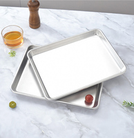 Panci pemanggang aluminium 32.5X24.5 cm, nampan datar memanggang piring Oven