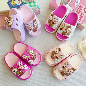 Популярные Мультяшные тапочки детские летние универсальные пляжные туфли EVA с двойной мягкой подошвой Нескользящие сандалии для детей - Product Image 1