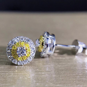 Orecchini con pietre gialle per donna, stile scintillante e colorato, gioielli eleganti e alla moda per le orecchie - Product Image 4