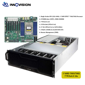 Hiệu Suất Cao 4U 6 GPU Pcie 4.0 AI Máy Chủ Barebone Tùy Chọn AMD Epyc 7003 7002 Bộ Vi Xử Lý 4 + 1 Cpsu Sâu Học Tập Máy Chủ - Product Image 1