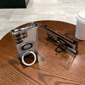 Custodia per telefono con anello magnetico e supporto per <span class=keywords><strong>Samsung</strong></span> S26 ULTRA, antiurto in TPU e PC <span class=keywords><strong>trasparente</strong></span>, per <span class=keywords><strong>Samsung</strong></span> Galaxy S26 S25 - Product Image 2