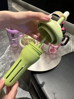 Gourde d'eau sport grande capacité avec paille et poignée, anti-fuite, sans BPA, en plastique