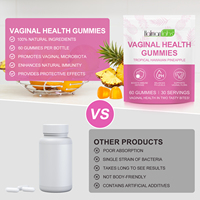 Hatmanlabs Gommes Premium pH Équilibre Étiquette Privée Femmes Bien-être Renforce l'Immunité Ananas Hawaïen Santé Vaginale