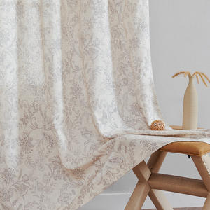 Rideaux en lin mélangé Jinchan pour salon, style campagnard français <span class=keywords><strong>noir</strong></span>, semi-transparents, filtrant la lumière, pour fenêtre de cuisine - Product Image 3