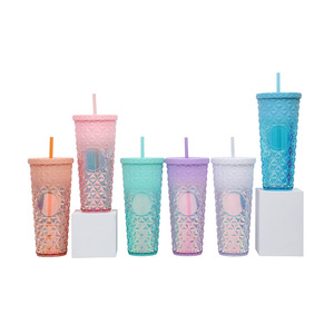 Shang Kou Ai Plastic Tumbler 16 Oz Reusable With Straw Party Drinkware - Product Image 5
