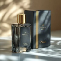Usine En Gros Bouteilles De Parfum Carré Clair Noir Bouteille En Verre De Parfum 100ML Bouteille De Parfum Avec Boîte Et Couvercle