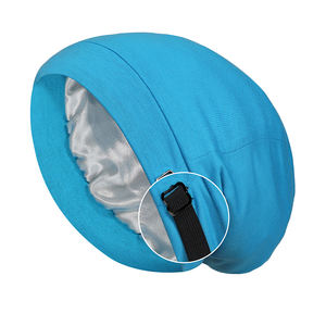 사용자 정의 로고 실크 새틴 안감 보닛 수면 모자 조정 가능한 다목적 헤어 케어 랩 커버 여성 남성 <span class=keywords><strong>slouchy</strong></span> 비니 곱슬 - Product Image 4