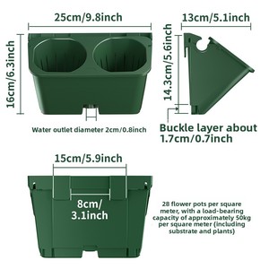 Supporto per Piante Verticale in PP a Nido d'Ape, Autoirrigante, Traspirante, Resistente alla Corrosione, Tridimensionale per Pareti Verdi - Product Image 2