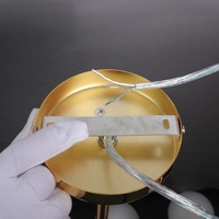 Pied de lampe en laiton chromé doré de style vintage, plaque ronde de rosace de plafond en métal pour l'éclairage