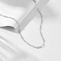 Collier chaîne à maillons en argent sterling pour femmes et hommes, bijoux